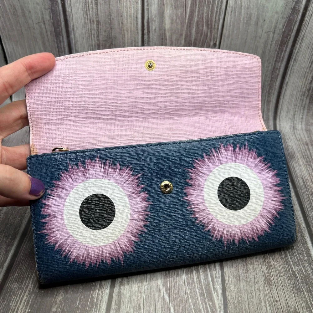 FENDI Monsters Vitello Elite Crystal Eye Continental Wallet
